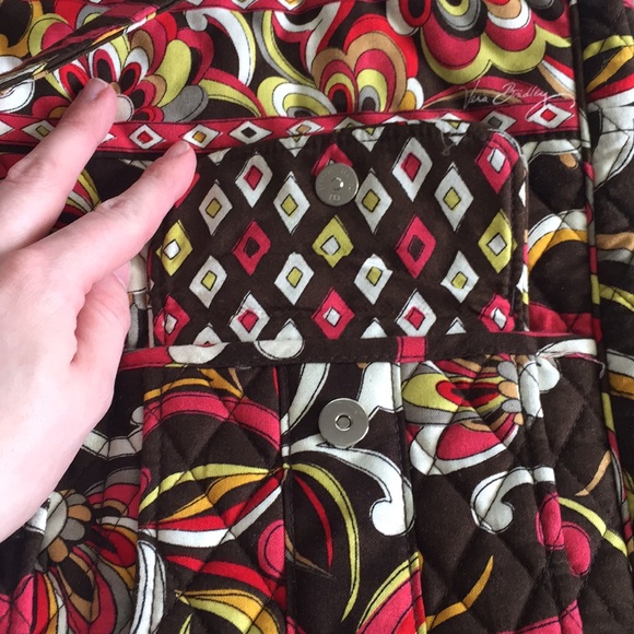 Vera Bradley shoulder work bag brown and red - Picture 7 of 7